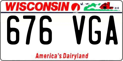 WI license plate 676VGA