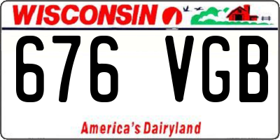 WI license plate 676VGB
