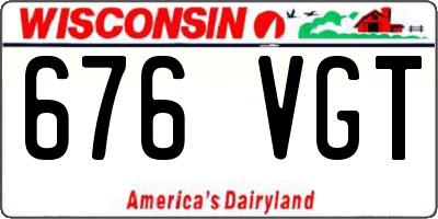 WI license plate 676VGT