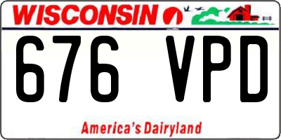 WI license plate 676VPD