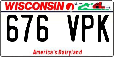 WI license plate 676VPK