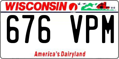 WI license plate 676VPM