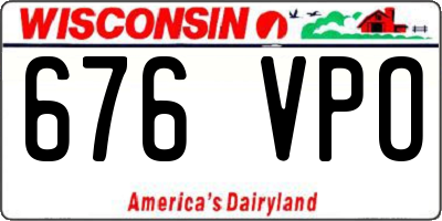 WI license plate 676VPO