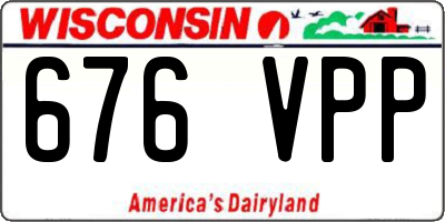 WI license plate 676VPP