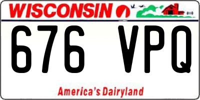 WI license plate 676VPQ