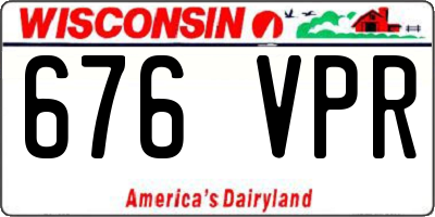 WI license plate 676VPR