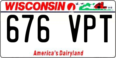 WI license plate 676VPT