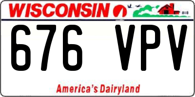 WI license plate 676VPV