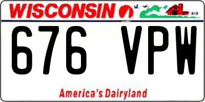 WI license plate 676VPW