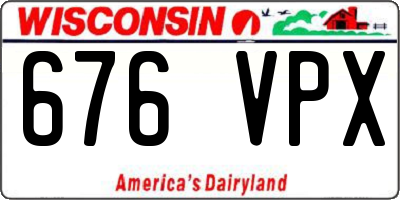 WI license plate 676VPX
