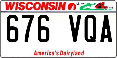 WI license plate 676VQA
