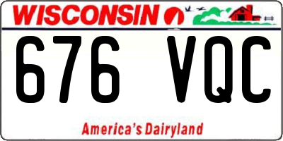 WI license plate 676VQC