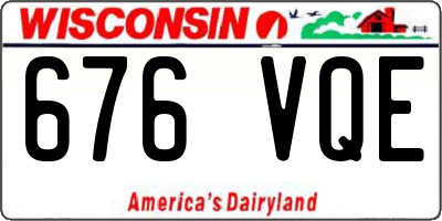 WI license plate 676VQE
