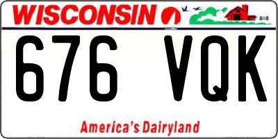 WI license plate 676VQK