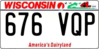 WI license plate 676VQP