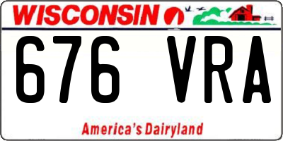 WI license plate 676VRA