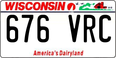 WI license plate 676VRC