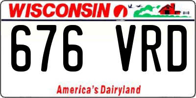 WI license plate 676VRD