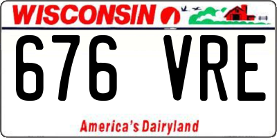WI license plate 676VRE