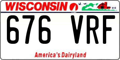 WI license plate 676VRF