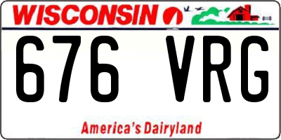 WI license plate 676VRG