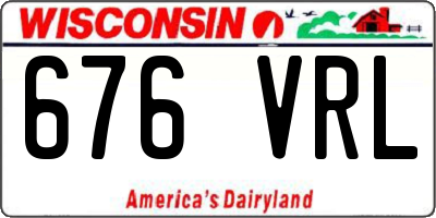 WI license plate 676VRL