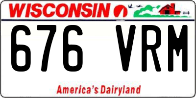 WI license plate 676VRM