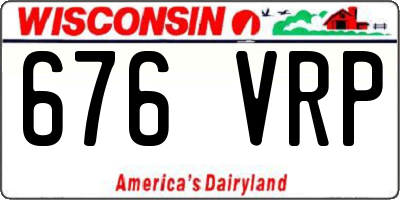 WI license plate 676VRP