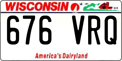WI license plate 676VRQ