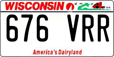 WI license plate 676VRR