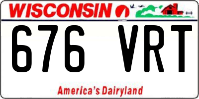 WI license plate 676VRT