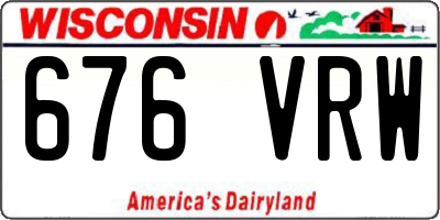 WI license plate 676VRW