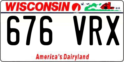 WI license plate 676VRX