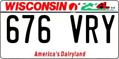 WI license plate 676VRY