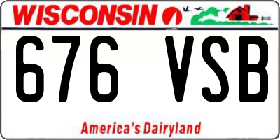 WI license plate 676VSB