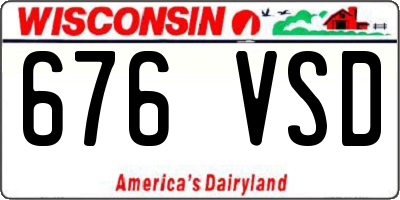 WI license plate 676VSD