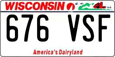 WI license plate 676VSF