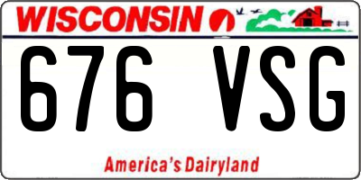 WI license plate 676VSG