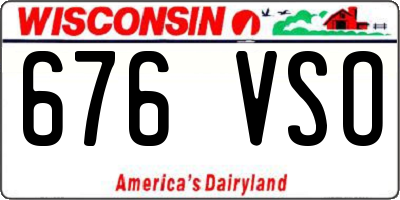 WI license plate 676VSO