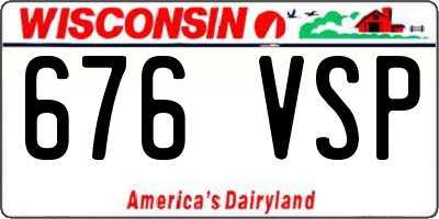 WI license plate 676VSP