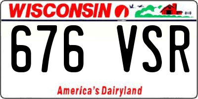 WI license plate 676VSR