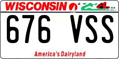 WI license plate 676VSS