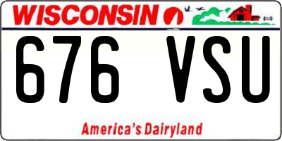 WI license plate 676VSU