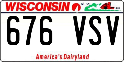 WI license plate 676VSV