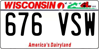 WI license plate 676VSW