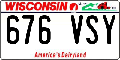 WI license plate 676VSY