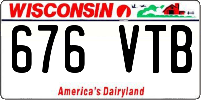 WI license plate 676VTB
