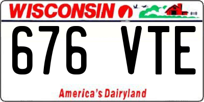 WI license plate 676VTE
