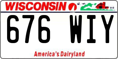 WI license plate 676WIY