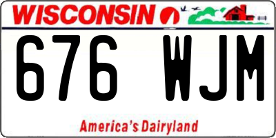 WI license plate 676WJM